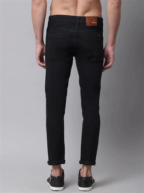 Men Black Slim Fit Stretchable Jeans – Rodamo