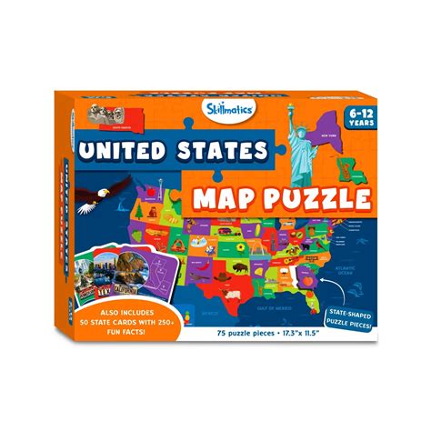 United States Map Puzzle (ages 6-12) - Skillmatics US