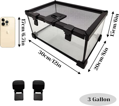 Buy kathson 12x8x6 in Mini Reptile GlassTerrarium Tank, 3 Gallon Full ...