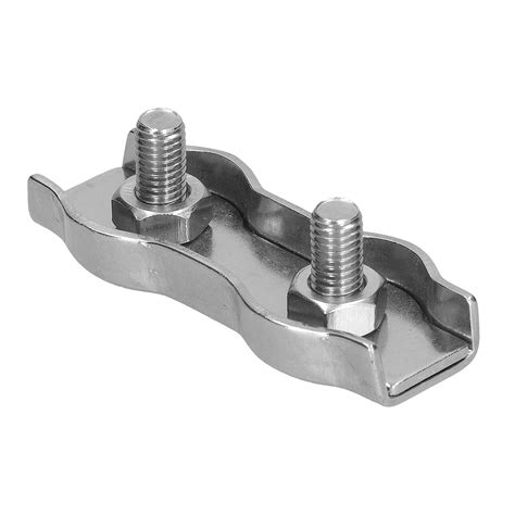 Set of 2 Stainless Steel Cable Clamp, Locking Device Easy Adjust Duplex ...