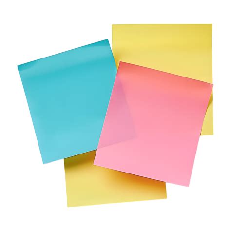 3D Rendering of a Colorful Sticky Notes on Transparent Background ...