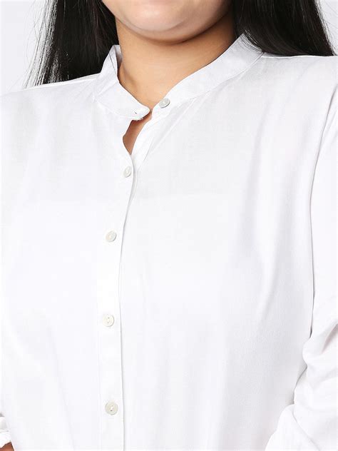 Style Quotient Plus Women Solid White Viscose Rayon Formal Shirt ...