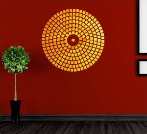 wall1ders 120 cm 100 "SQUARE" Golden 3D Acrylic 3D Mirror 3D Wall ...