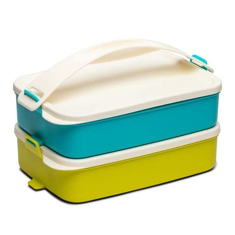 Buy Tupperware Plastic Click to Go Lunch Carrier 900ml 2pc (Multicolour ...