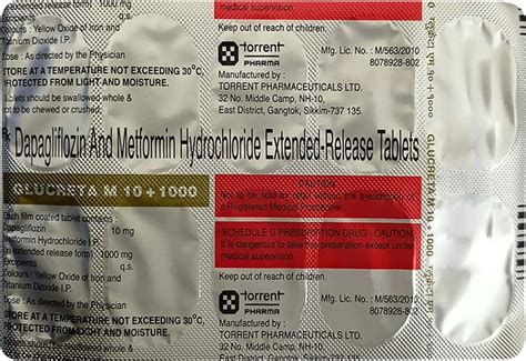 Glucreta M 10/1000mg Strip Of 10 Tablets: Uses, Side Effects, Price ...