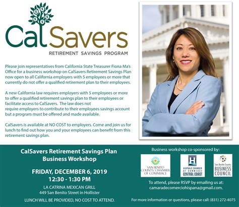 CalSavers Retirement Savings Plan business workshop to take place Dec ...