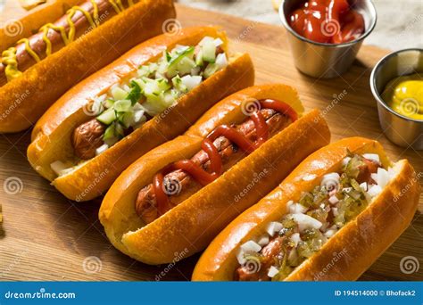 Healthy Homemade Turkey Hot Dogs Stock Photo - Image of meat, hungry ...
