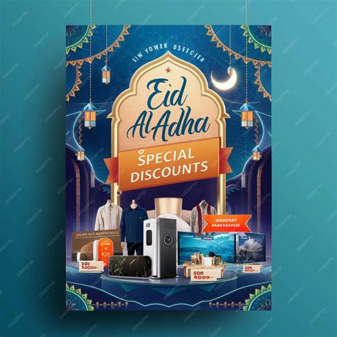 Premium Photo | Happy Eid Al Adha Discount Card Template
