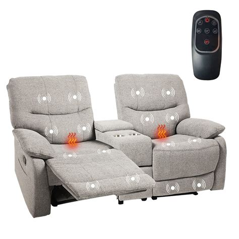 Buy VUYUYU Reclining Sofa, Double Reclining Loveseat with Console, 2 ...