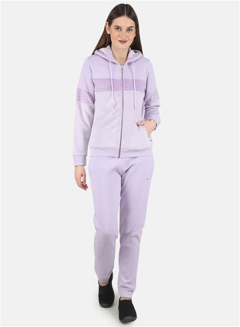 Buy Women Purple Printed Tracksuit Online in India - Monte Carlo