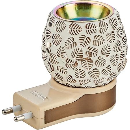 Vedic Camphor Diffuser Electric | Ceramic Kapoor Dani with Night Lamp ...
