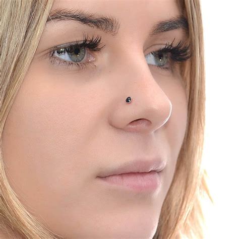 Gold Nose Stud With 3mm Sapphire 16g / Nose Hoop Tragus Stud - Etsy