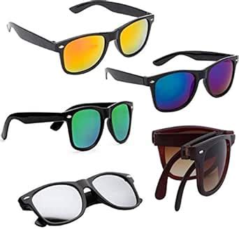 Buy EDDY FASHION HUB Combo of 5 wayfarar sunglasses which is green,red ...
