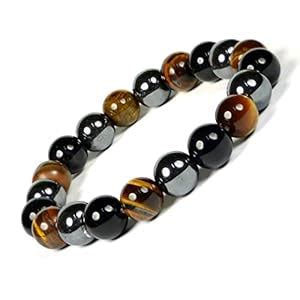 Buy Reiki Crystal Products Triple Protection Bracelet, Natural Hematite ...