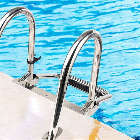 Zjdydy Folding Boat Ladder 4 Step Stainless Steel Marine Boarding ...