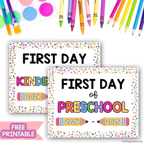 Free First Day Of Preschool Printable Sign - Totally Free Printables