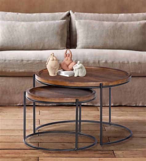 Buy Ace Solid Wood Nesting Table In Walnut Finish by G Home | Pepperfry