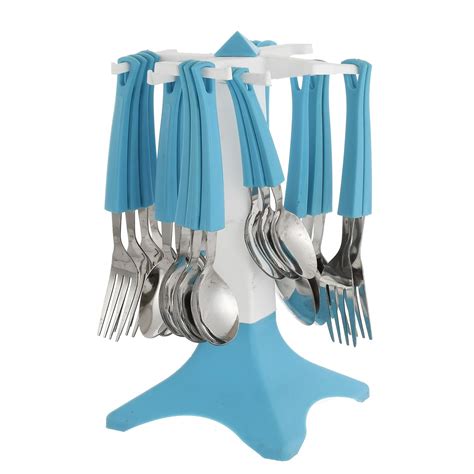 Kuber Industries Swastic Cutlery Set 24 pcs with Stand Stainless Steel ...