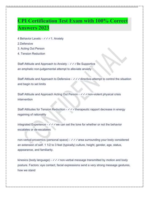 CPI Certification Test Exam with 100% Correct Answers Graded A++ Update ...