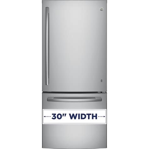 GE 20.9-cu ft Bottom-Freezer Refrigerator with Ice Maker (Stainless ...