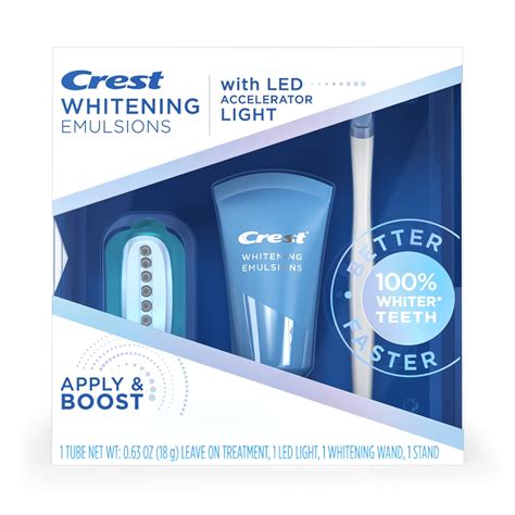 Crest Whitening Emulsions Kit with LED Light & Wand Applicator, Tooth ...