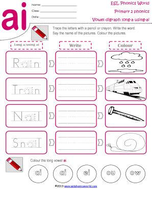 Fillable Online Vowel digraph longa usingai Fax Email Print - pdfFiller