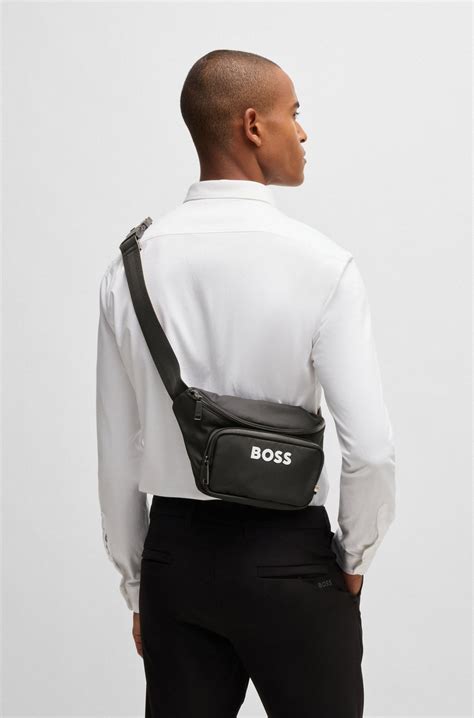 BOSS - Structured belt bag with contrast logo - Black