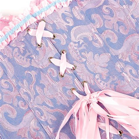 Rococo Punk & Gothic Medieval Overbust Corset Lingerie Bustier Zip-Up ...