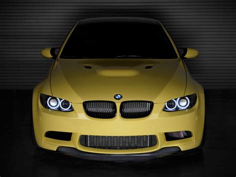 Download wallpaper BMW, Yellow, E92, M3, Front of, section bmw in ...