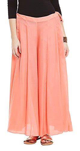 Ritu Kumar Peach Flared Loose Fitted Palazzo : Amazon.in: Fashion