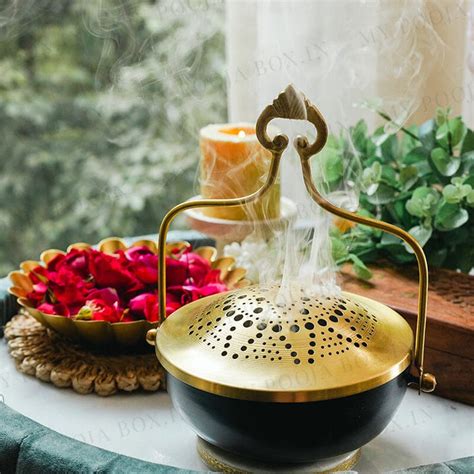 Buy Antique Brass Fumer Set Online in India - Mypoojabox.in