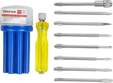 Taparia 812 Screw Driver Set with Neon Bulb, Silver & Green, 1 Piece ...