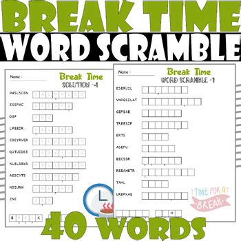 Image result for Word Break Worksheet
