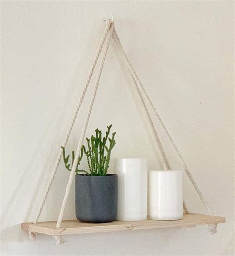 AB SALES Wood Wall Hanging Shelf, Wood Floating Shelves, Hanging Swing ...