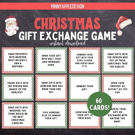 Christmas Gift Exchange Game | Printable Christmas Game | White ...