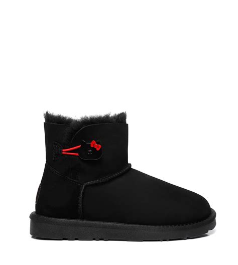 Hello Kitty Mini Button Twin-Face Sheepskin Ugg Boots – Tarramarra