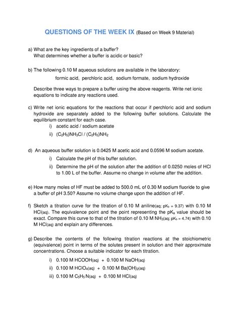 Questions OF THE WEEK 9 - QUESTIONS OF THE WEEK IX (Based on Week 9 Material) a) What are the ...