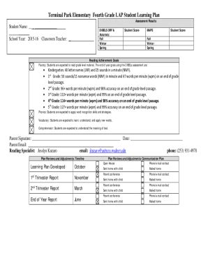 Fillable Online Terminal Park Elementary Fourth Grade LAP Student ...