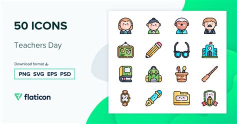 Teachers Day Icon Pack | Lineal color | 50 .SVG Icons