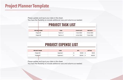Image result for Project Planner Template