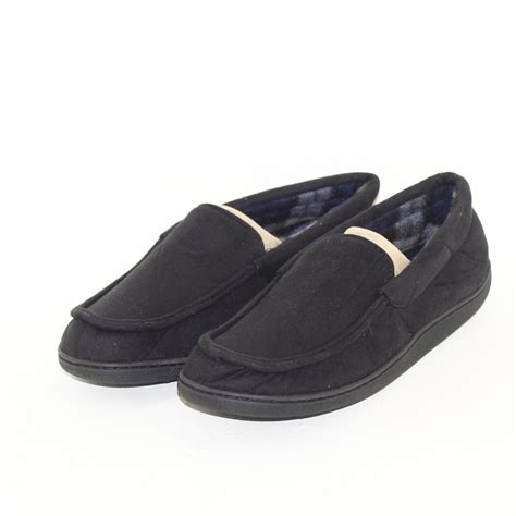 SPORTO mens indoor/outdoor slippers size XL 12-13 black faux suede ...