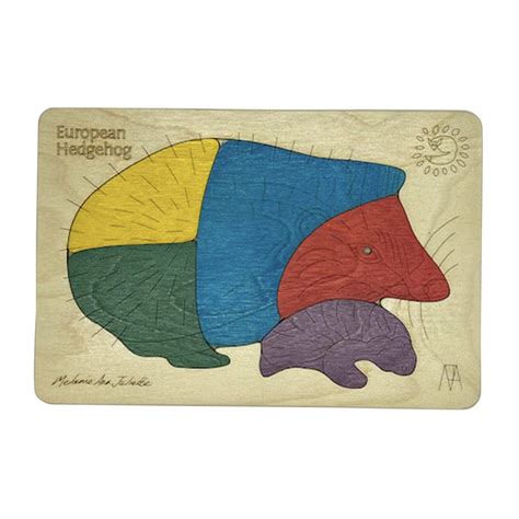 EKOPLAY European Hedgehog Wooden Puzzle Fun Learning Game, Educational ...