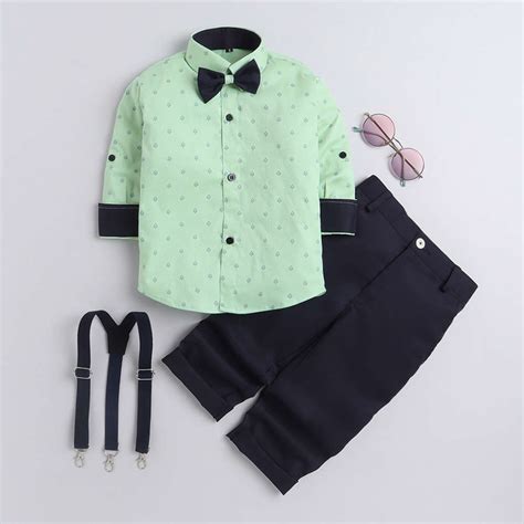 4001 Kids Shirt Pistachio Bow Tie And Pantset – Lil Homies