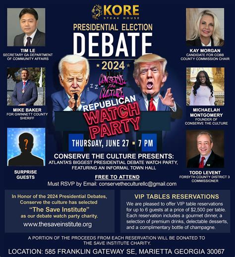 Biggest Presidential Debate Watch Party in Atlanta!, Kore Steakhouse ...