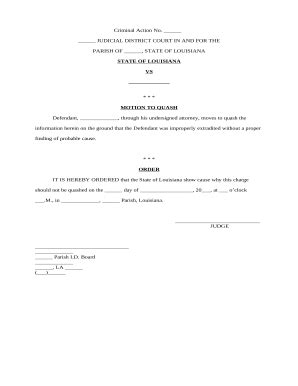 Motion to Quash - Blank Fillable Template | Fill Out, Print & Download ...