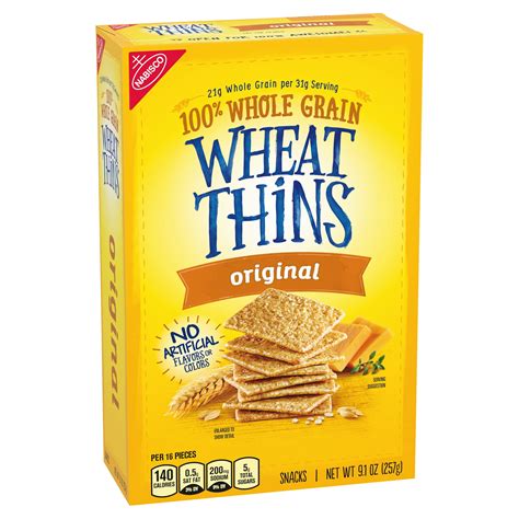 Wheat Thins Healthy Original Whole Grain Wheat Crackers, 9.1 oz ...