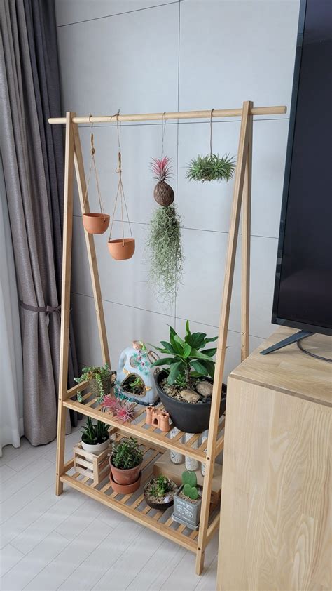 Relaxdays wooden flower display rack indoor flower stand 4 tier plant ...