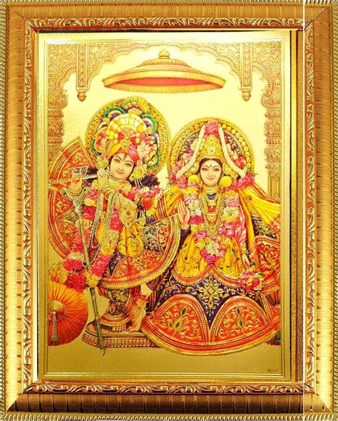 Suninow Gold Foil Embossed Radha Krishna Photo Frame | God Goddess ...