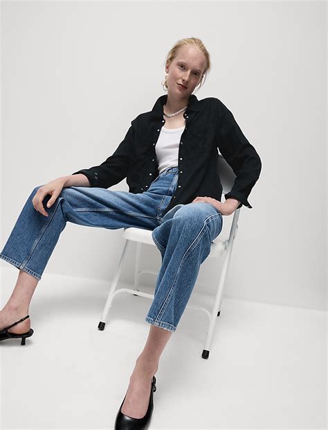 Pure Lyocell Collared Button Through Shirt