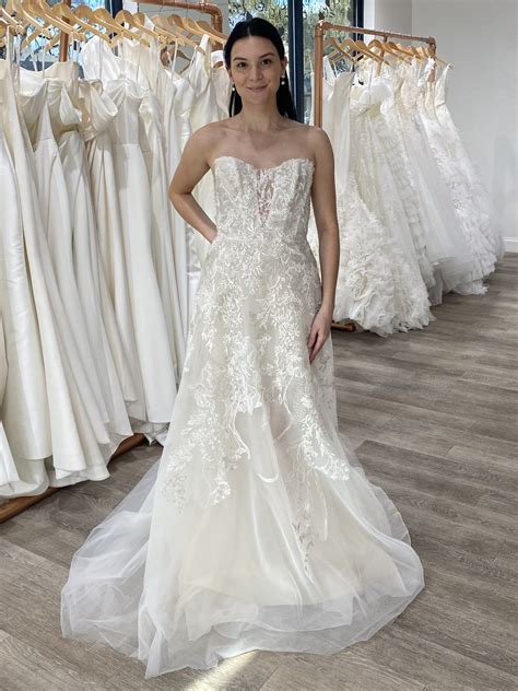 Strapless Lace Wedding Dress A Line